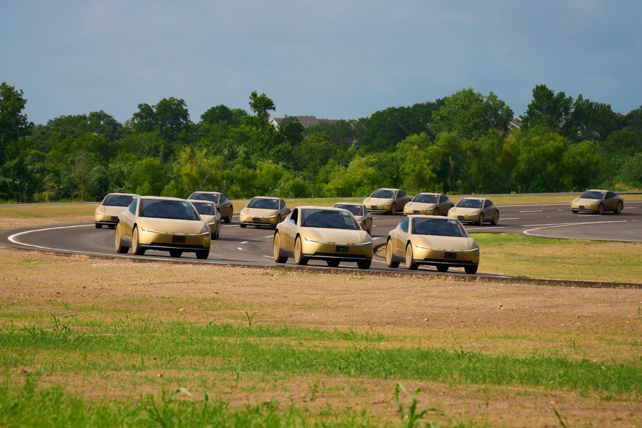 Robotaxi fleet photo from official @robotaxi account